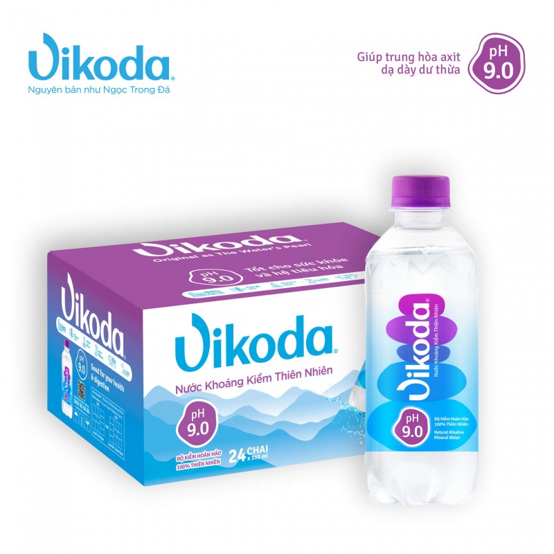 Thùng 24 chai Vikoda Nước Khoáng Kiềm Thiên Nhiên 350 ml